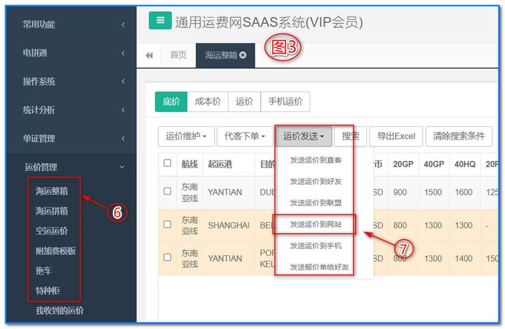 1、發(fā)運價得積分